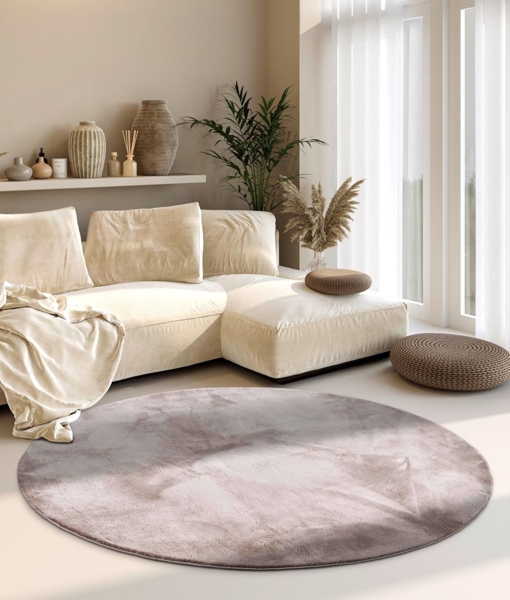 Villeroy & Boch Teppich Leon, rund, Höhe: 15 mm, Langflor, Shaggy, einfarbig, flauschig, weich, glänzend, modern, uni