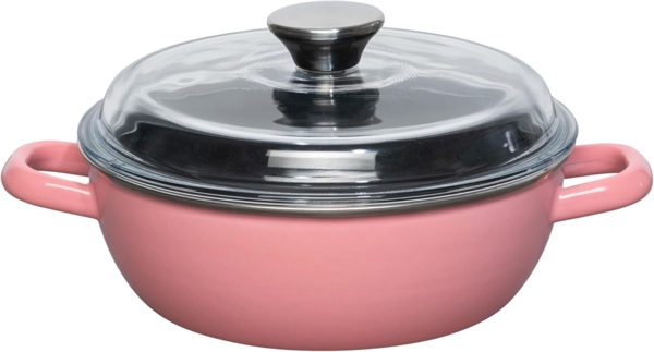 Riess Schmorpfanne mit Glasdeckel 20cm Pink