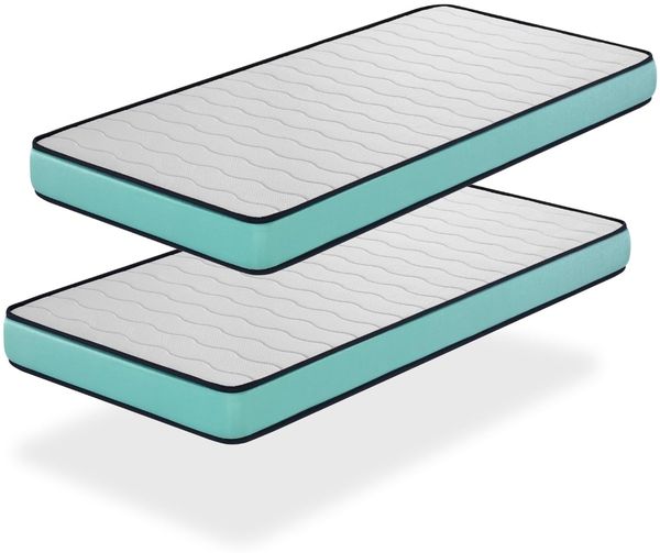 KINDERMATRATZE Pack x2 90x190 - HÖHE 14 cm Promo KONFORT - H2 - Abnehmbar, ergonomisch und wirtschaftlich - ideal für Nestbetten und Montessori-DORMISSIMO