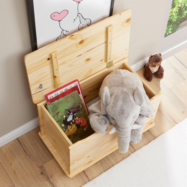 IDIMEX Spielzeugtruhe ELISA (Set), Truhe Aufbewahrung Spielzeug Kiste Kinder Box Kiefer massiv in weiss o Bild 5