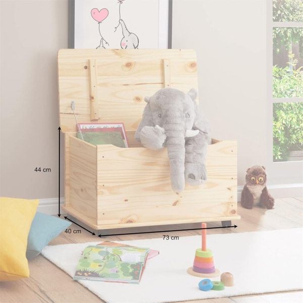 IDIMEX Spielzeugtruhe ELISA (Set), Truhe Aufbewahrung Spielzeug Kiste Kinder Box Kiefer massiv in weiss o Bild 8