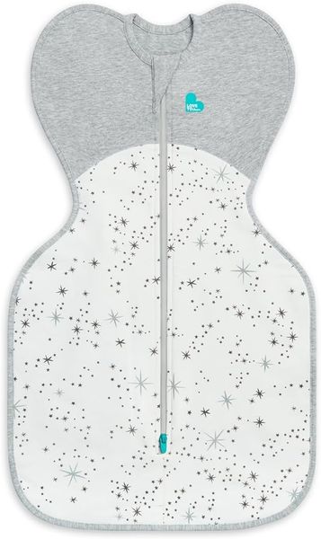 Love To Dream Pucksack, Baby Erstausstattung Neugeboren (2,2-3,8kg), ideal für milde Temperaturen 18-24°C, Arme hoch Position, zweiweg-Reißverschluss für einfaches Windelwechseln, Schlafsack Weiß