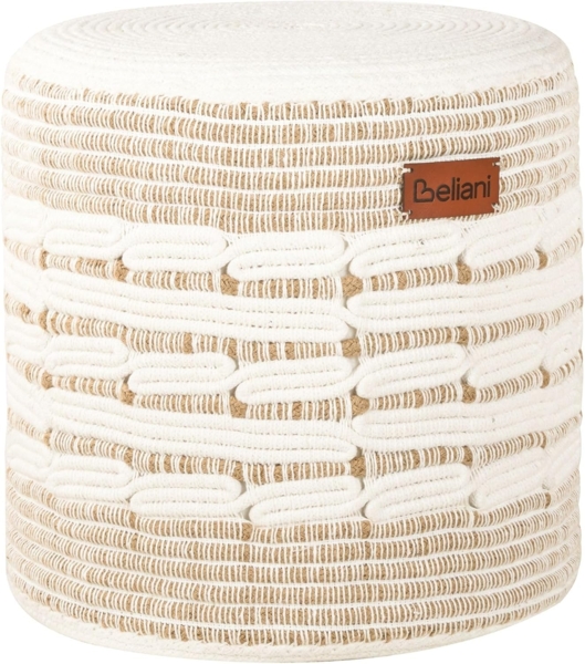 Pouf ABTIN Weiß Jute 40 cm 40 cm