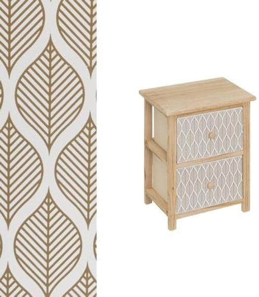 DRW Schrank mit 2 Schubladen MDF Holz in Natur