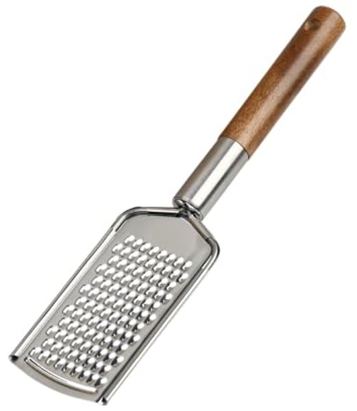 KESPER 28976 Käsereibe fein aus Edelstahl mit Griff aus Akazienholz (FSC®) / Funktionsreibe