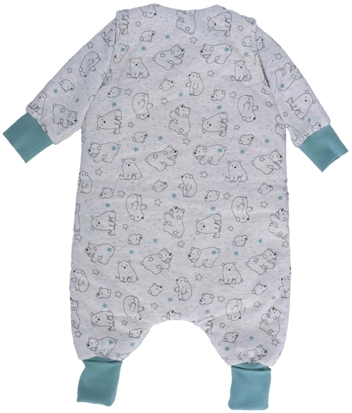 Sterntaler Baby Unisex Schlafsack mit Beinen Eisbär Elia - Baby Overall - beige meliert, 90cm Bild 4