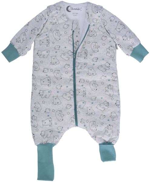 Sterntaler Baby Unisex Schlafsack mit Beinen Eisbär Elia - Baby Overall - beige meliert, 90cm Bild 2