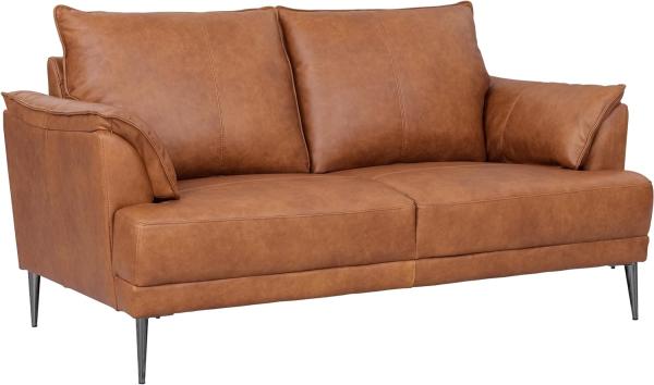 Soul 2-Sitzer Ledersofa - Echtleder Cognac Braun Bild 4
