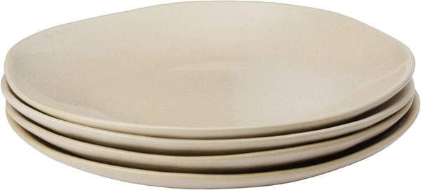 Urbanara Teller Capela, 100% Steingut, handgefertigt, (4 St), Eierschale - 4er-Set - 3x20.50 cm