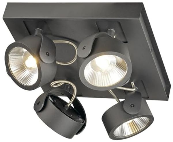 SLV No. 1000135 KALU LED 4 Wand- und Deckenleuchte square schwarz 3000K 60°