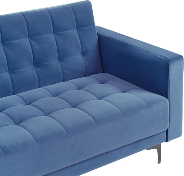 Schlafsofa 3-Sitzer ABERDEEN Samtstoff Blau Bild 8