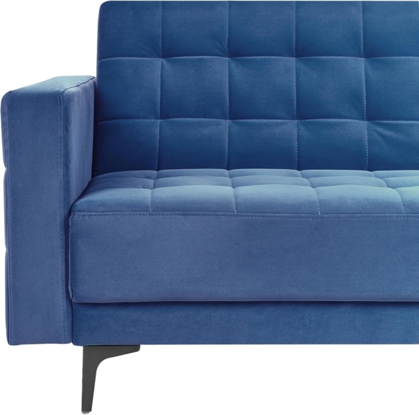 Schlafsofa 3-Sitzer ABERDEEN Samtstoff Blau Bild 7