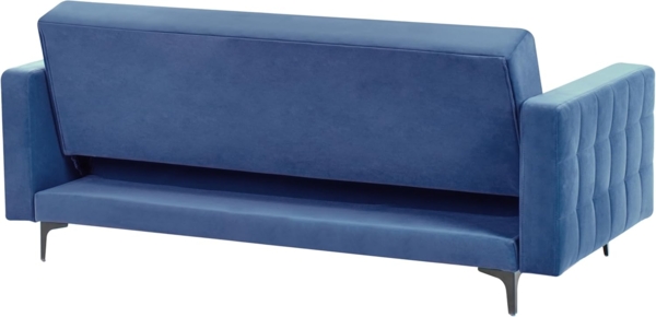 Schlafsofa 3-Sitzer ABERDEEN Samtstoff Blau Bild 6