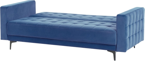 Schlafsofa 3-Sitzer ABERDEEN Samtstoff Blau Bild 5
