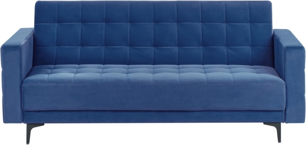 Schlafsofa 3-Sitzer ABERDEEN Samtstoff Blau Bild 1