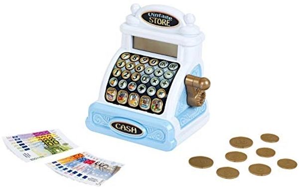 Theo Klein 9309 Elektronische Vintagekasse mit Spielgeld