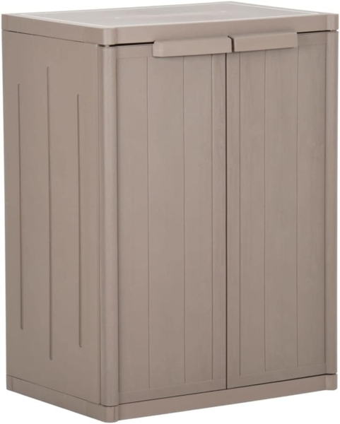 vidaXL Gartenschrank Braun 65x45x88 cm PP Holz-Optik 151239