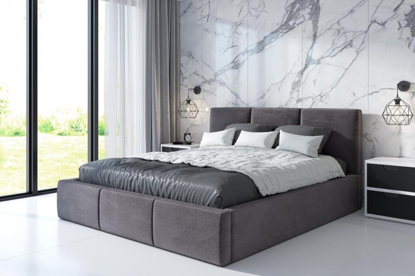 Polsterbett VEROM 120x200 mit Matratze, Bettkasten und Lattenrost. Farbe: Grau 16 Bild 2