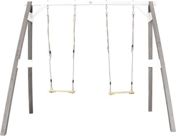 Wooden swing with Axi Seats gray playground