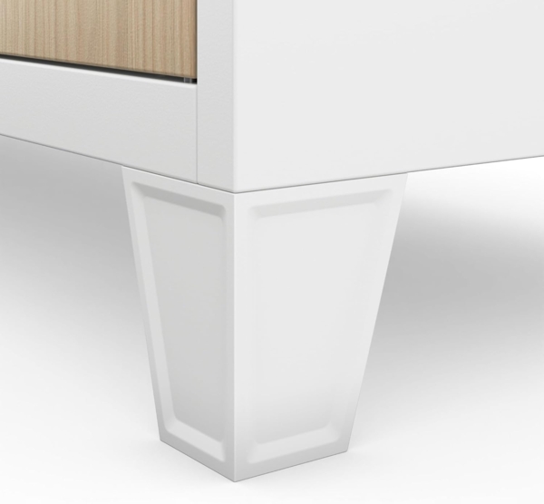 Jan Nowak Umkleideschrank 5B4A Fächerschrank Schließfachschrank mit 20 Fächern Wertfachschrank Metall Pulverbeschichtung 172 x 136 x 45 cm (H x B x T) (Weiß-Holz) Bild 7