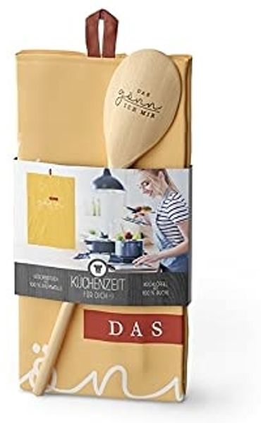Geschirrtuch mit Kochlöffel Geschenk Set La Vida Das gönn ich mir 306354