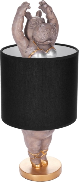 BRUBAKER Nachttischlampe Tischleuchte Nilpferd Ballerina, ohne Leuchtmittel, Motiv Lampe mit Keramikfuß, Höhe 43 cm