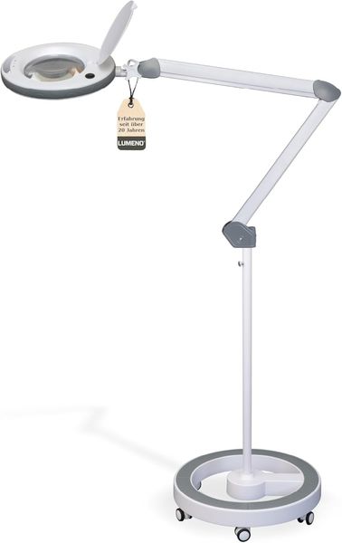 Lumeno Lupenlampe 851X dimmbare LED-Lupenleuchte, 152 mm kristallklare Linse, LED fest integriert, Kaltweiß, 6500 K