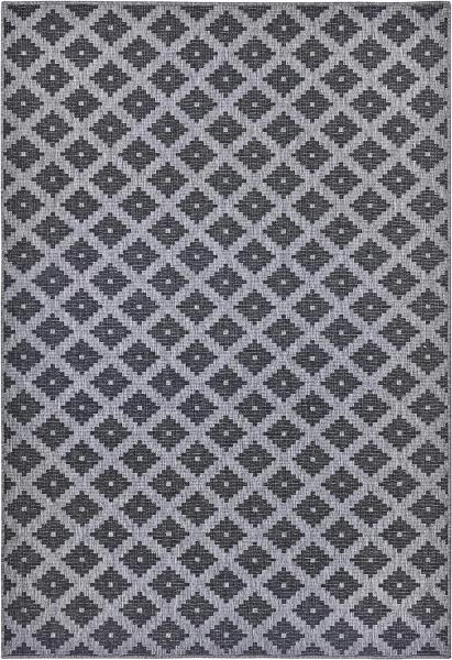 In- & Outdoor Wendeteppich Nizza Schwarz Silber - 80x150x0,5cm