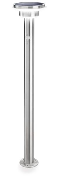 esotec LED Gartenleuchte Solar PIR Standleuchte Tini, H=85cm, 40 LEDs, Edelstahl, außen 102897, Bewegungssensor, 3 unterschiedliche Betriebsmodi, automatisches Einschalten bei Dämmerung, LED fest integriert, tageslichtweiß