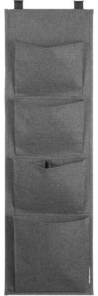 BIGSO BOX OF SWEDEN Hängeregal für die Tür oder Wand – Tür Organizer mit 4 Fächern für Schuhe, Accessoires usw. – Schuhaufbewahrung aus Polyester und Karton in moderner Leinenoptik - grau