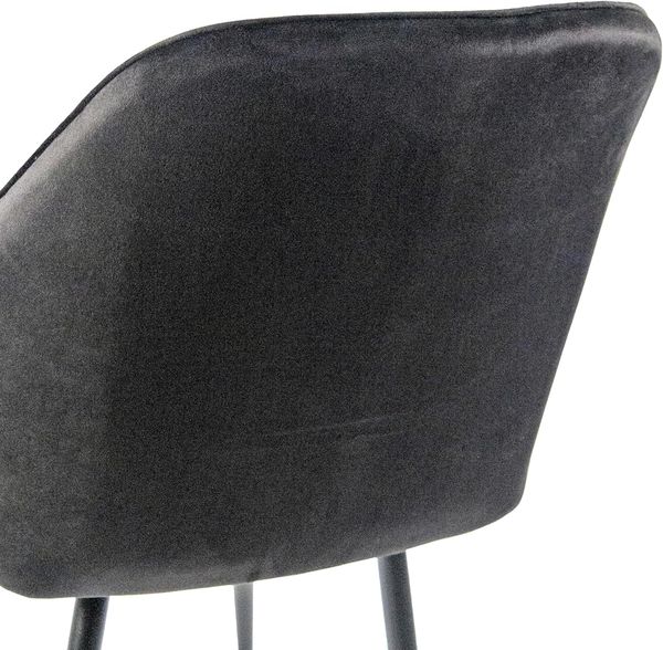 hjh LIVING Esszimmerstuhl Polsterstuhl CHARVELLE Stuhl gepolstert mit weichem Samt-Bezug, Sessel mit Armlehnen und Metallbeine, Schwarz Bild 5