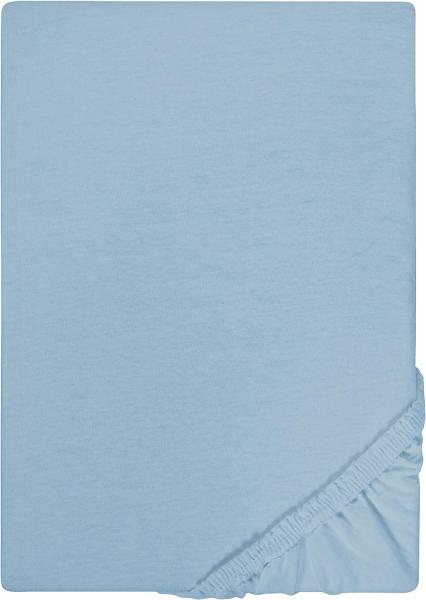 Castell Jersey-Stretch Spannbettlaken 90x200 cm - 100x200 cm Blau