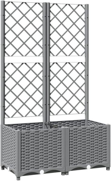 vidaXL Pflanzkübel mit Rankgitter Hellgrau 80x40x136 cm PP 153272