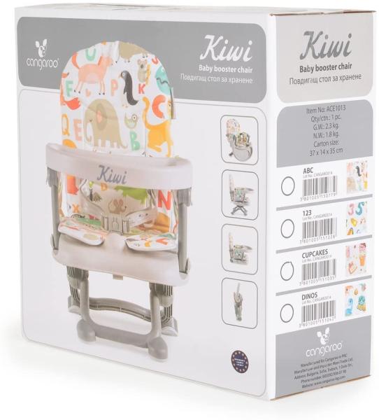 Kinderstuhl Kiwi, Kinder Stuhl-, Sitzerhöhung, Boostersitz, Tisch, klappbar grün grau Bild 8