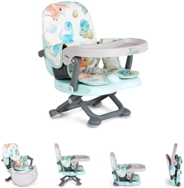 Kinderstuhl Kiwi, Kinder Stuhl-, Sitzerhöhung, Boostersitz, Tisch, klappbar grün grau Bild 2