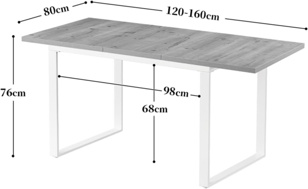 B&D home Esstisch Ausziehtisch LEVIN, Kufengestell, ausziehbar, 120-160cm, 4-6 Personen Bild 3