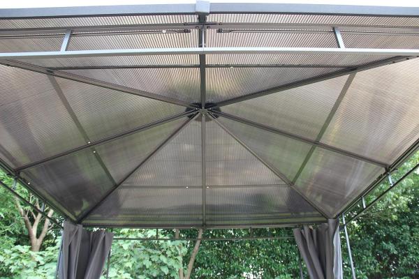 Grasekamp Hardtop Pavillon Limone 3x3 m inkl. Seitenteile Doppelstegplatten Hohlkammer Polycarbonat Bild 4