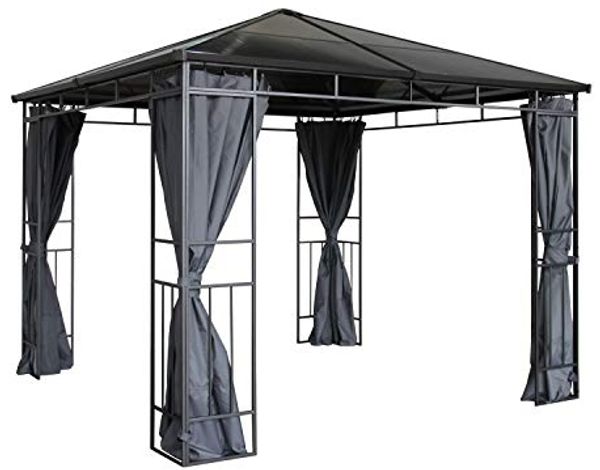 Grasekamp Hardtop Pavillon Limone 3x3 m inkl. Seitenteile Doppelstegplatten Hohlkammer Polycarbonat