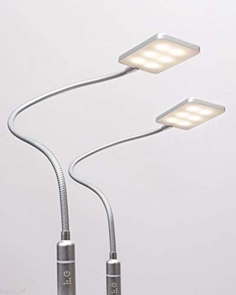 kalb Bettleuchte 4W LED Bettleuchte Leseleuchte Nachttischlampe Leselampe flexibel, 2er Set silbergrau, warmweiß