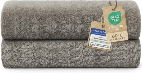 Blumtal Badetücher Premium weiche Frottier 2er Set mit Aufhängschlaufen, Frottee (2-St), Baumwolle Oeko-TEX Zertifiziert, saugstark