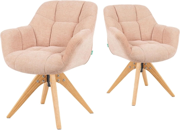 DUBI Möbel Polsterstuhl Mika-Nele 2er-Set, Eiche geölt, 360° drehbar im 2er-Set Bild 1