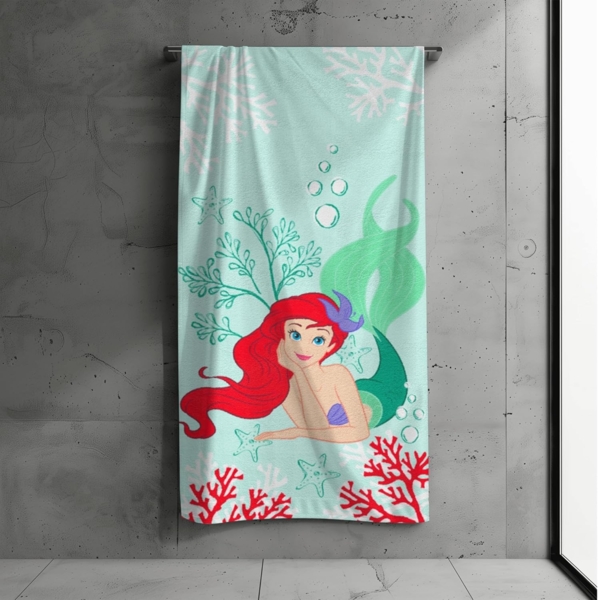 MTOnlinehandel Badetuch Arielle Meerjungfrau 70x140 cm, 100% Baumwolle (1-St), Strandtuch Disney's Mermaid Prinzessin