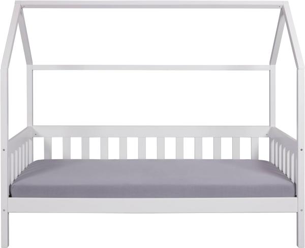 Kinderbett FUNKY HOUSEBED 90 x 200 weiß Himmelbett Kiefer massiv