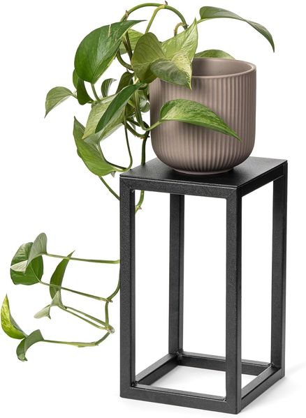 LAMO Manufaktur Blumenständer LAMO Manufaktur Blumenständer Metall Schwarz 28 cm (Dekorativer Metallständer, 1 St, 2-Teilig), Blumenständer modern, für Skulpturen und Deko, kleiner Blumenhocker