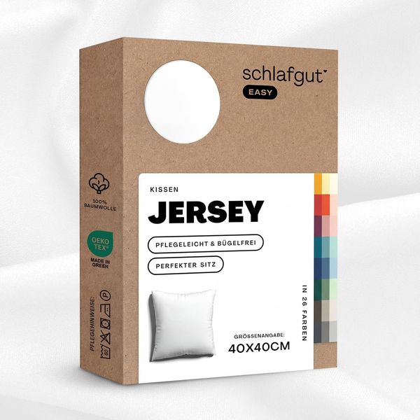 Schlafgut 'EASY' Kissenbezug, Jersey, Baumwolle, Full-White, 40x40 cm