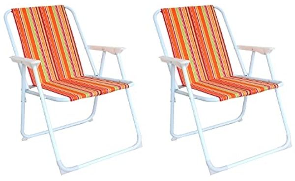 2er Campingstuhl Outdoor Klappstuhl Gartenstuhl Tropisch gestreift