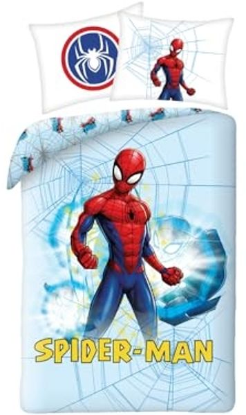 Spiderman Bettwäsche Set aus Baumwolle Bettdeckenbezug 140 × 200 cm mit 70 × 90 cm Kissenbezug