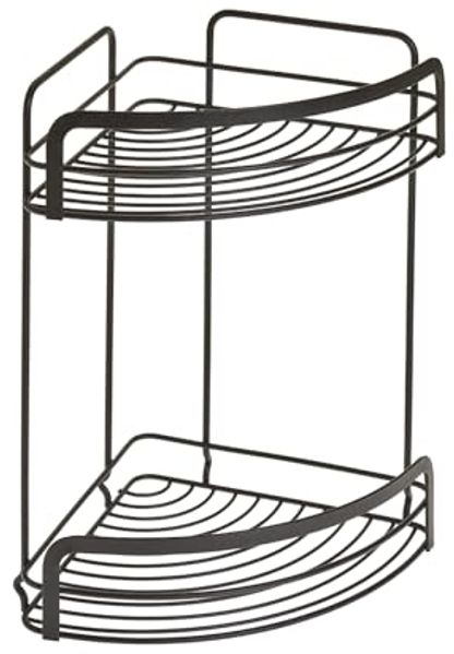 Metaltex Eck-Duschregal mit 2 Etagen Schwarz 443447