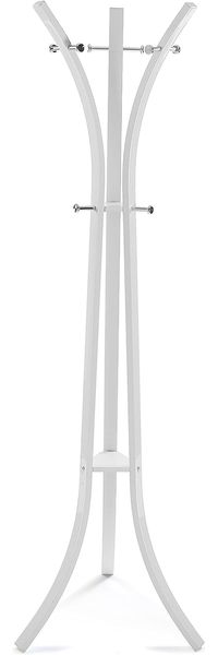 Versa Kiefer Minimalistischer Garderobenständer für den Eingangsbereich, mit 8 Haken für Kleidung oder Taschen für die Halle, Maßnahmen (H x L x B) 175 x 58 x 58 cm, Metall, Farbe: Weiß
