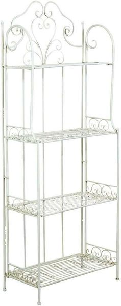 Biscottini Etagere Schmiedeeisen Blumentopf Balkon 165 x 63 x 33 cm - Pflanzregal für Außen und Innen
